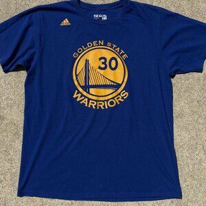 Adidas Golden State Warriors T-Shirt Mens Large Blue Steph Stephen Curry 30 Logo